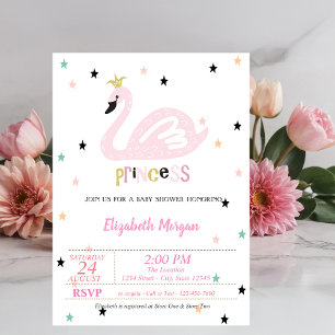 Swan, Stars, Princess  Baby Shower Invitation