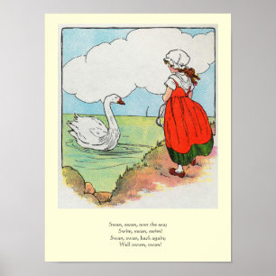 Swan, Swan Over the Sea Mother Goose Nursery Rhyme Poster