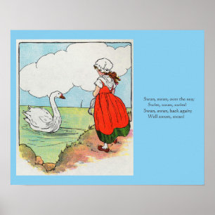 Swan, Swan Over the Sea Mother Goose Nursery Rhyme Poster