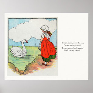Swan, Swan Over the Sea Mother Goose Nursery Rhyme Poster