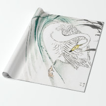 SWAN SWIMMING JAPANESE PRINT Wrapping Paper