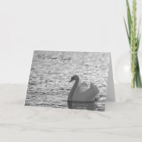 Swan Sympathy Card, Deepest Sympathy