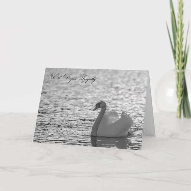 Swan Sympathy Card, Deepest Sympathy Card (Front)