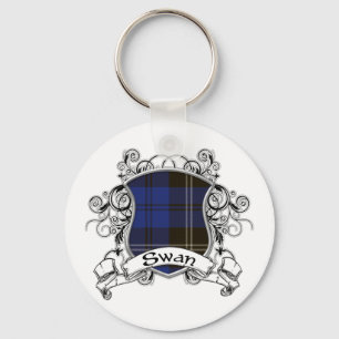 Swan Tartan Shield Key Ring