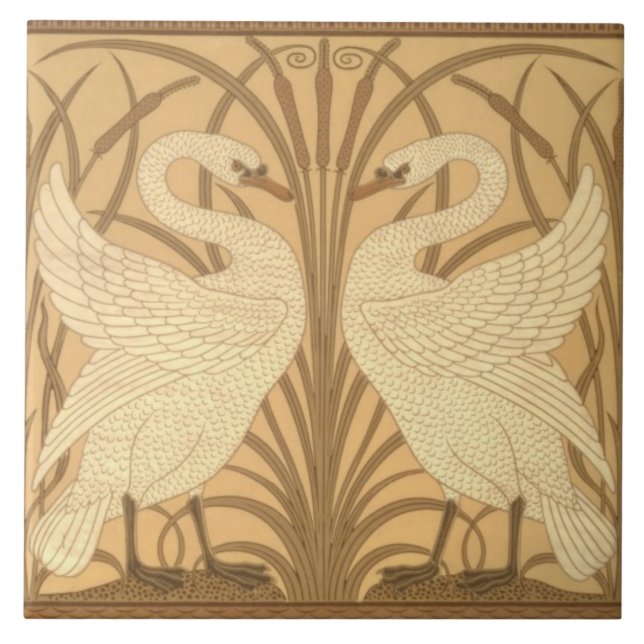 Swan wallpaper design ceramic tile (Front)