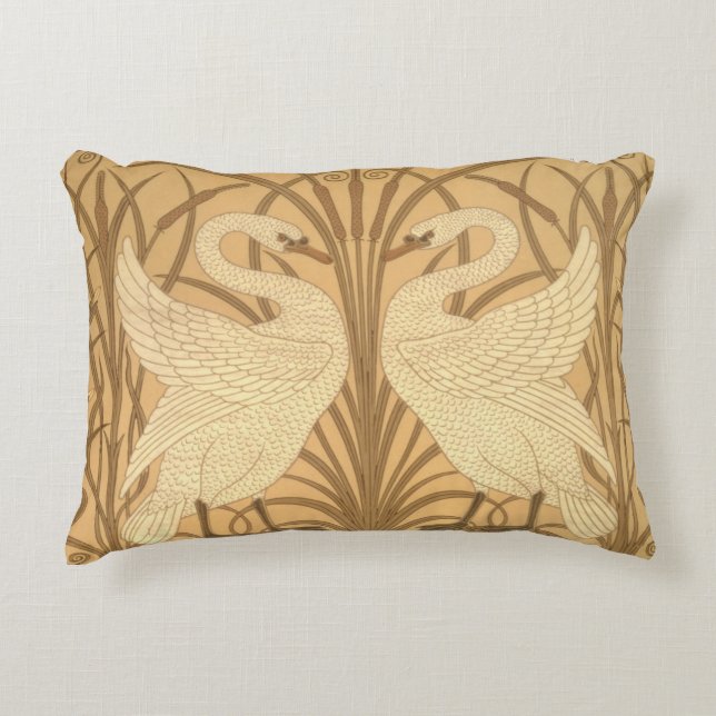 Swan wallpaper design decorative cushion (Front)