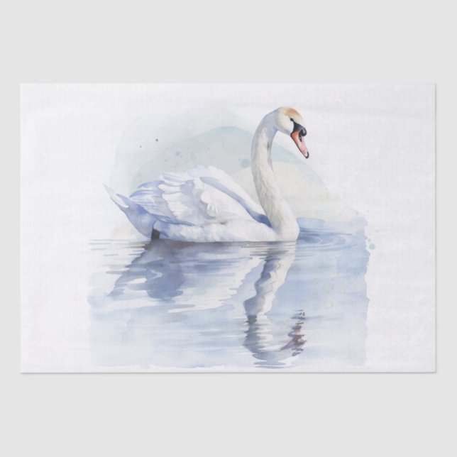 Swan Watercolor Tissue Paper (Front)