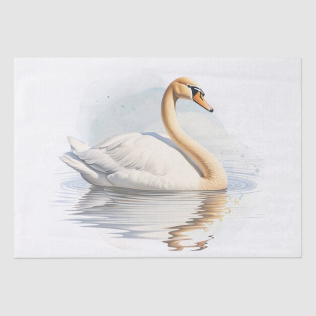 Swan Watercolor Tissue Paper (Front)