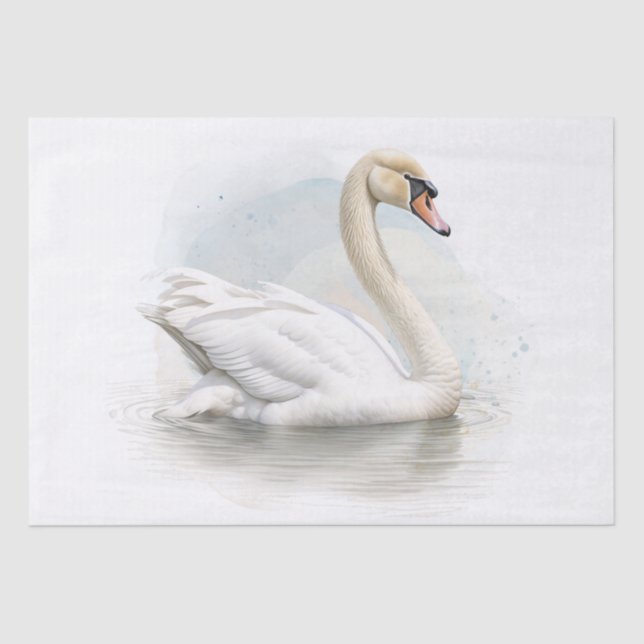 Swan Watercolor Tissue Paper (Front)