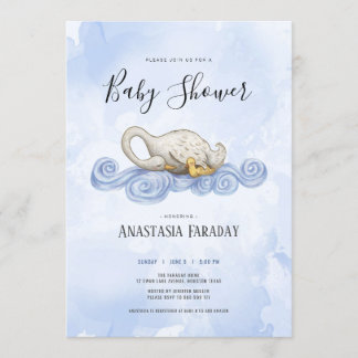 Swan watercolour illustration invitation