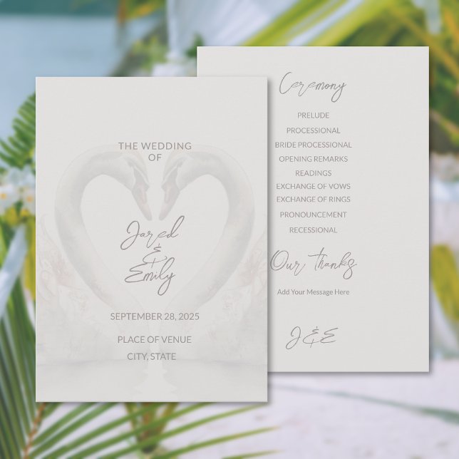 Swan Wedding Flat Program (Swan Wedding Flat Program (front and back))