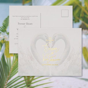 Swan Wedding Foil Invitation Postcard