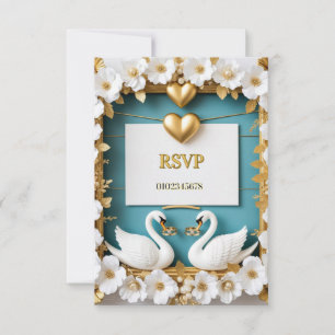 Swan Wedding Frame For Luxury Wedding Decor ✨ RSVP Card