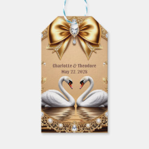 💎 Swan Wedding Gold Romantic Theme 🦢 Gift Tags