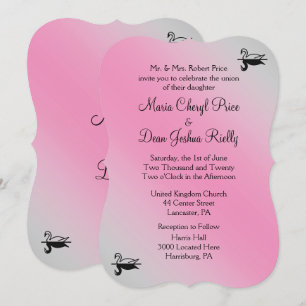 Swan Wedding Invitation 5"x 7"