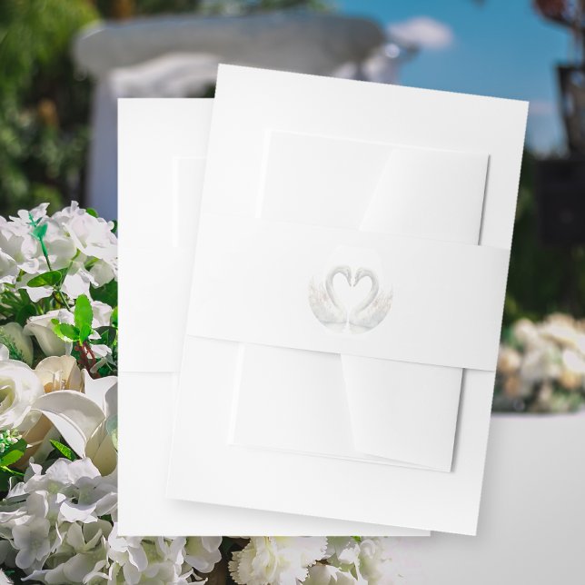 Swan Wedding Invitation Belly Band (Swan Wedding Invitation Belly Bands)
