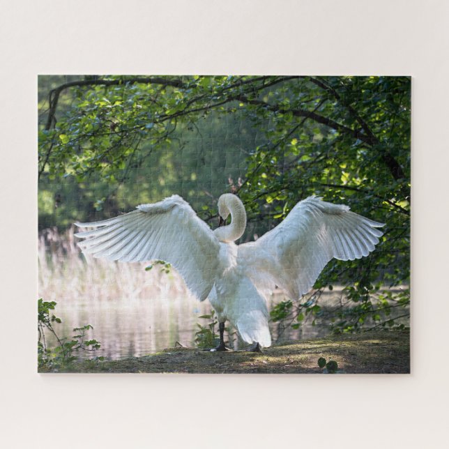 Swan with Wings Spread Jigsaw Puzzle (Horizontal)