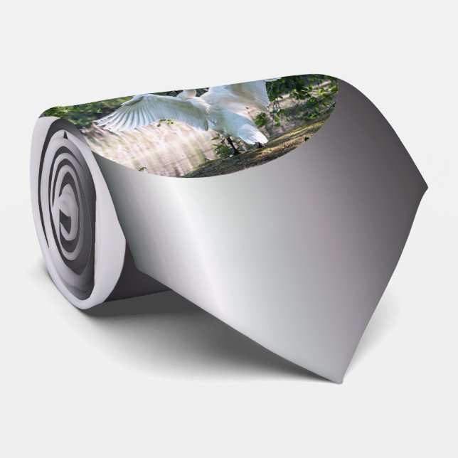 Swan with Wings Spread Tie (Rolled)