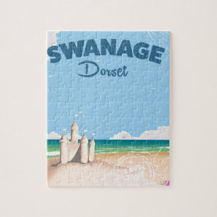 Swanage Dorset vintage seaside travel poster Jigsaw Puzzle