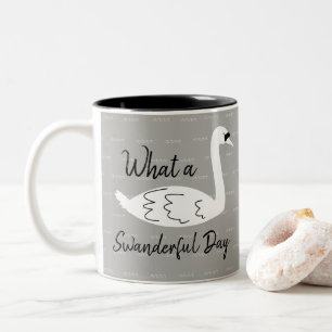 Swanderful Day Swan & Waves Two-Tone Coffee Mug
