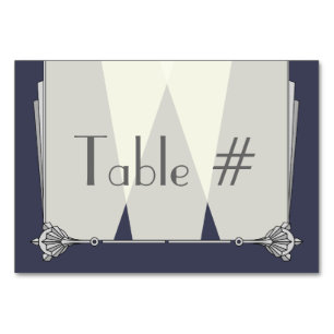 Swanky Art Deco in Blue Table Card