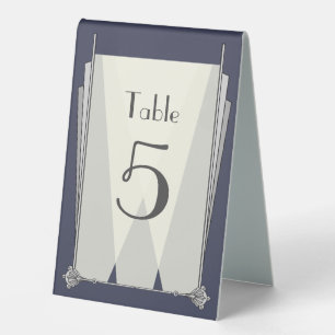 Swanky Art Deco in Blue Table Tent Sign