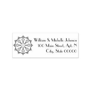 Swanky Art Deco Wooden Address Stamp