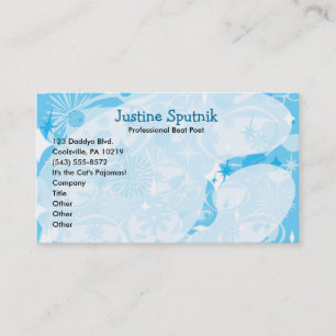 Swanky Blue Fifties Pattern Classic Art Business Card