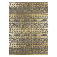 Swanky Faux Gold and Black Hand Drawn Aztec