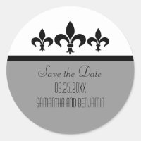 Swanky Fleur De Lis Save the Date Stickers
