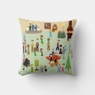 Swanky Holiday Party Illustration Cushion