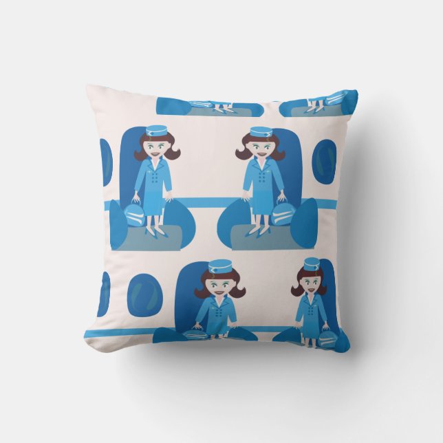 Swanky Jet Set Stewardess Cushion (Front)