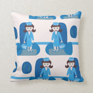 Swanky Jet Set Stewardess Cushion