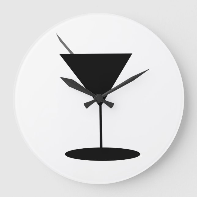 Swanky Martini Glass Large Clock (Front)