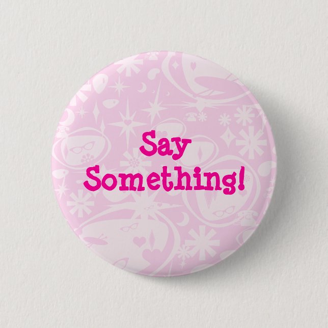 Swanky Retro Pink 6 Cm Round Badge (Front)