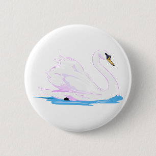 Swanna Swan 6 Cm Round Badge