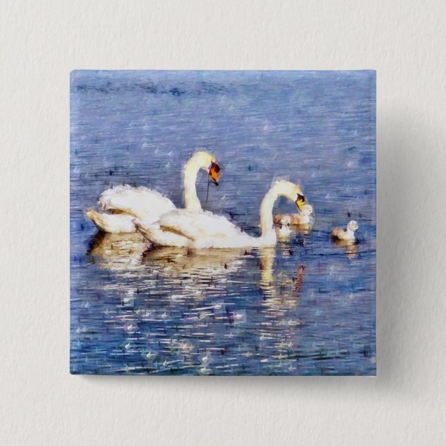 SWANS 15 CM SQUARE BADGE (Front)