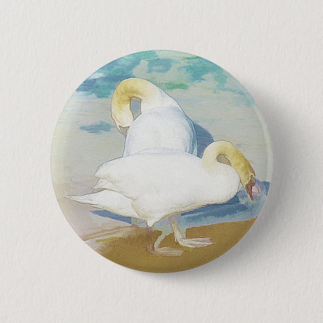 SWANS 6 CM ROUND BADGE (Front)