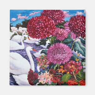 Swans and Chrysanthemums 2005 Magnet