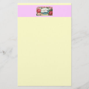 Swans and Roses Vintage Art Stationery