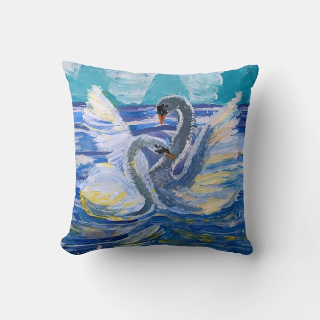 Swans "Art by Kids" Cushion (Front)
