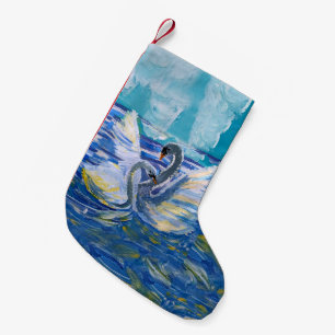 Swans "Art by Kids" Small Christmas Stocking