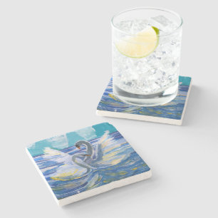 Swans "Art by Kids" Stone Coaster