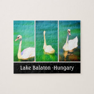 Swans at Lake Balaton - triptych Jigsaw Puzzle