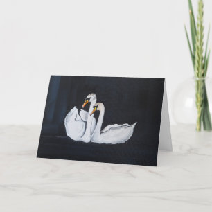 Swans at Night Painting by Alfred Fox Card