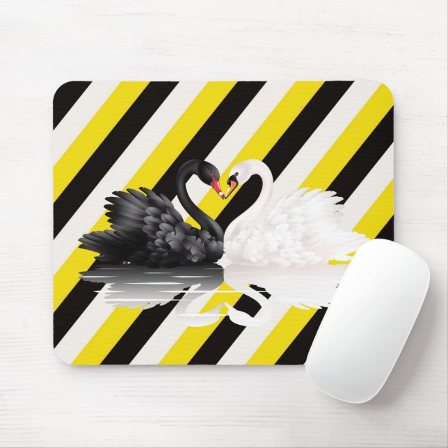 Swans Black Yellow Stripe  Mouse Pad! Mouse Pad (With Mouse)