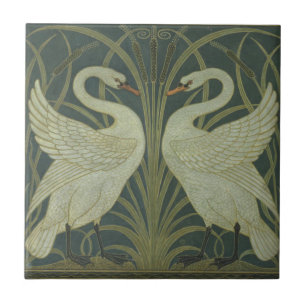 Swans by Walter Reed 1875 Ceramic Tile