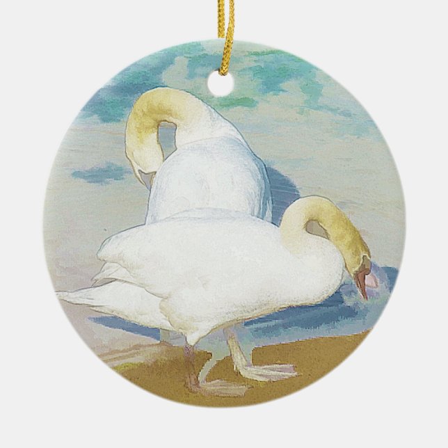 SWANS CERAMIC ORNAMENT (Front)
