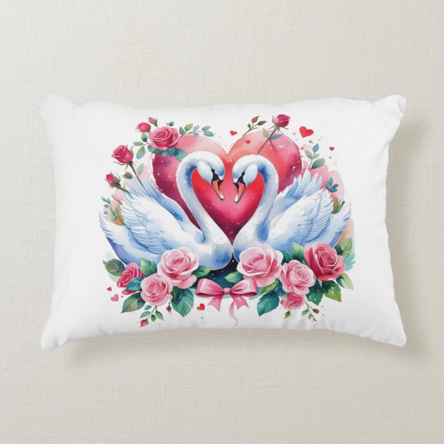 Swans Decorative Cushion (Front)