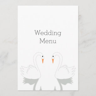Swans Design Wedding Menu